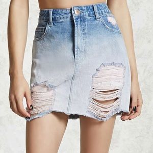 Distressed Jean Skirt